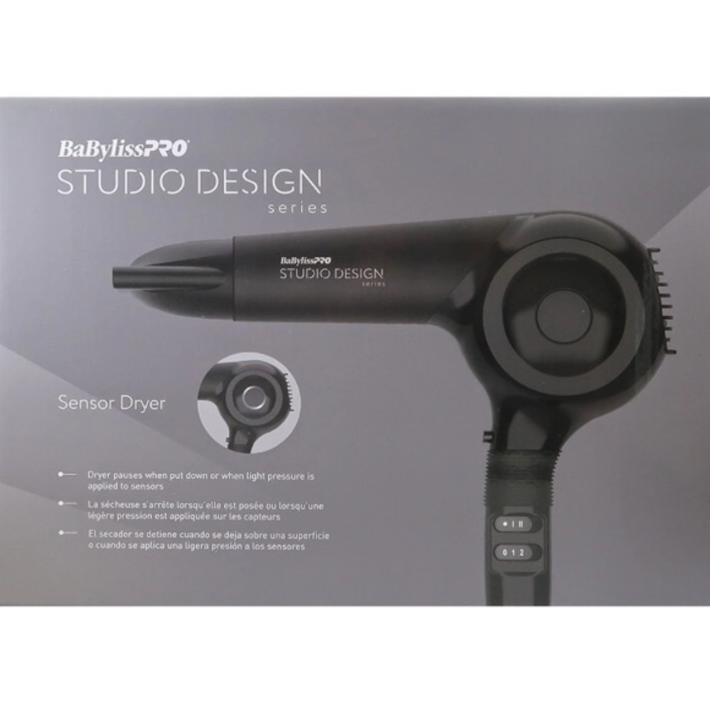 BaByliss PRO Studio Design Series The Sensor Dryer Hair Blow Black 1875W NIB